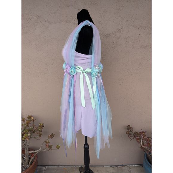 💜Handmade Fairy Pixie Dress – Lavender with Floral Tulle – 36B Base - Picture 3 of 10